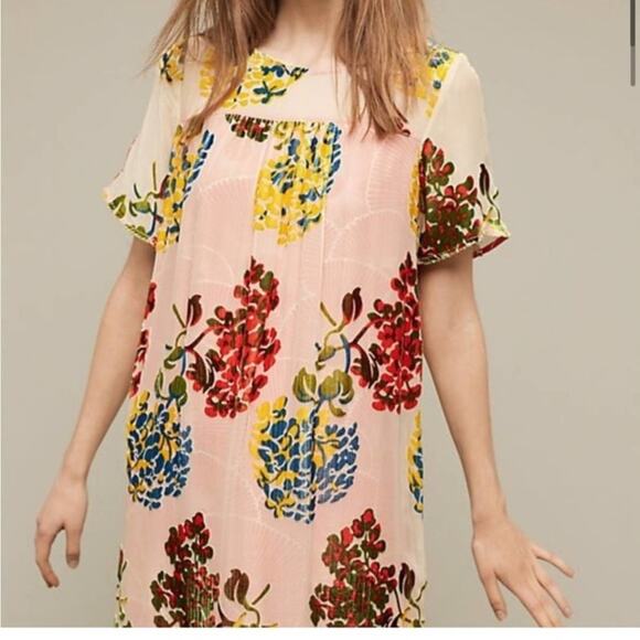 Anthropologie Maeve Floral Market Velvet Dress Size Small - Picture 2 of 12